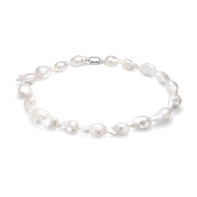 Ожерелье из белого японского жемчуга "барокко" класса ААА. Жемчужины 11-13 мм