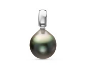 Кулон из серебра с черной морской Таитянской жемчужиной 11,6-11,9 мм