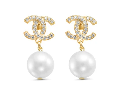 Серьги из серебра с белыми речными жемчужинами 9,5-10 мм