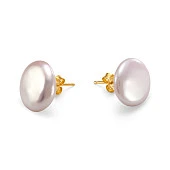 Пусеты из серебра с белыми речными жемчужинами "барокко" 13-13,5 мм