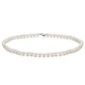 Ожерелье из белого рисообразного речного жемчуга. Жемчужины 4-4,5 мм