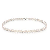 Ожерелье из белого круглого морского жемчуга Акойя (Япония). Жемчужины 7,5-8 мм. Класс АА+