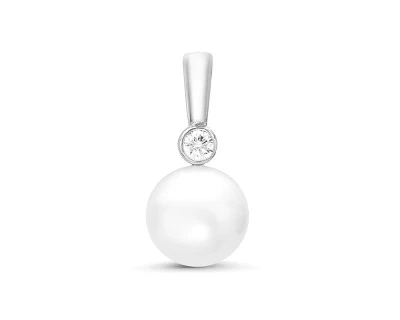 Подвеска "Идеал" из золота с белой морской жемчужиной Акойя 9-9,5 мм
