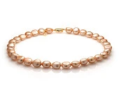 Ожерелье из золотистого барочного речного жемчуга класса АА+. Жемчужины 11-12 мм