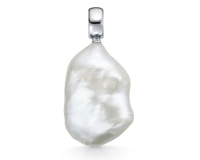 Кулон из золота с белой японской барочной жемчужиной 16-20 мм