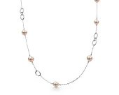 Колье из серебра 925 пробы с розовыми речными жемчужинами "Эдисон" 11,5-13,5 мм