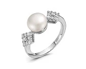 Кольцо из серебра с белой речной жемчужиной 8 мм