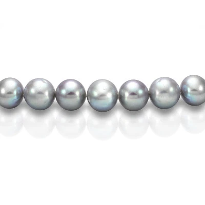 Ожерелье из серого круглого речного жемчуга класса АА+. Жемчужины 10,5-11,5 мм