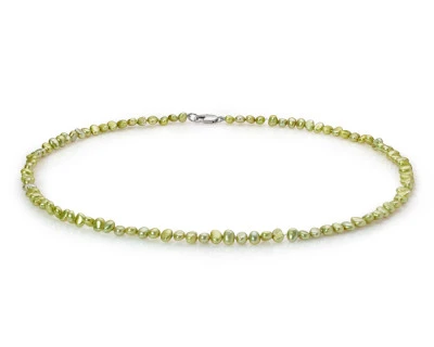 Ожерелье из фисташкового барочного речного жемчуга. Жемчужины 5-6 см