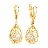 Серьги из серебра c белыми речными жемчужинами 8 мм