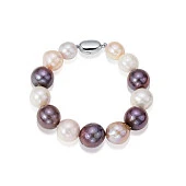Браслет "микс" из речного круглого жемчуга. Жемчужины 12-16 мм