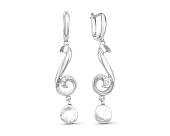 Серьги из серебра с белыми речными жемчужинами "Барокко" 8 мм